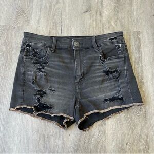 American eagle Next Level Stretch Black Jean Shorts high rise size 8